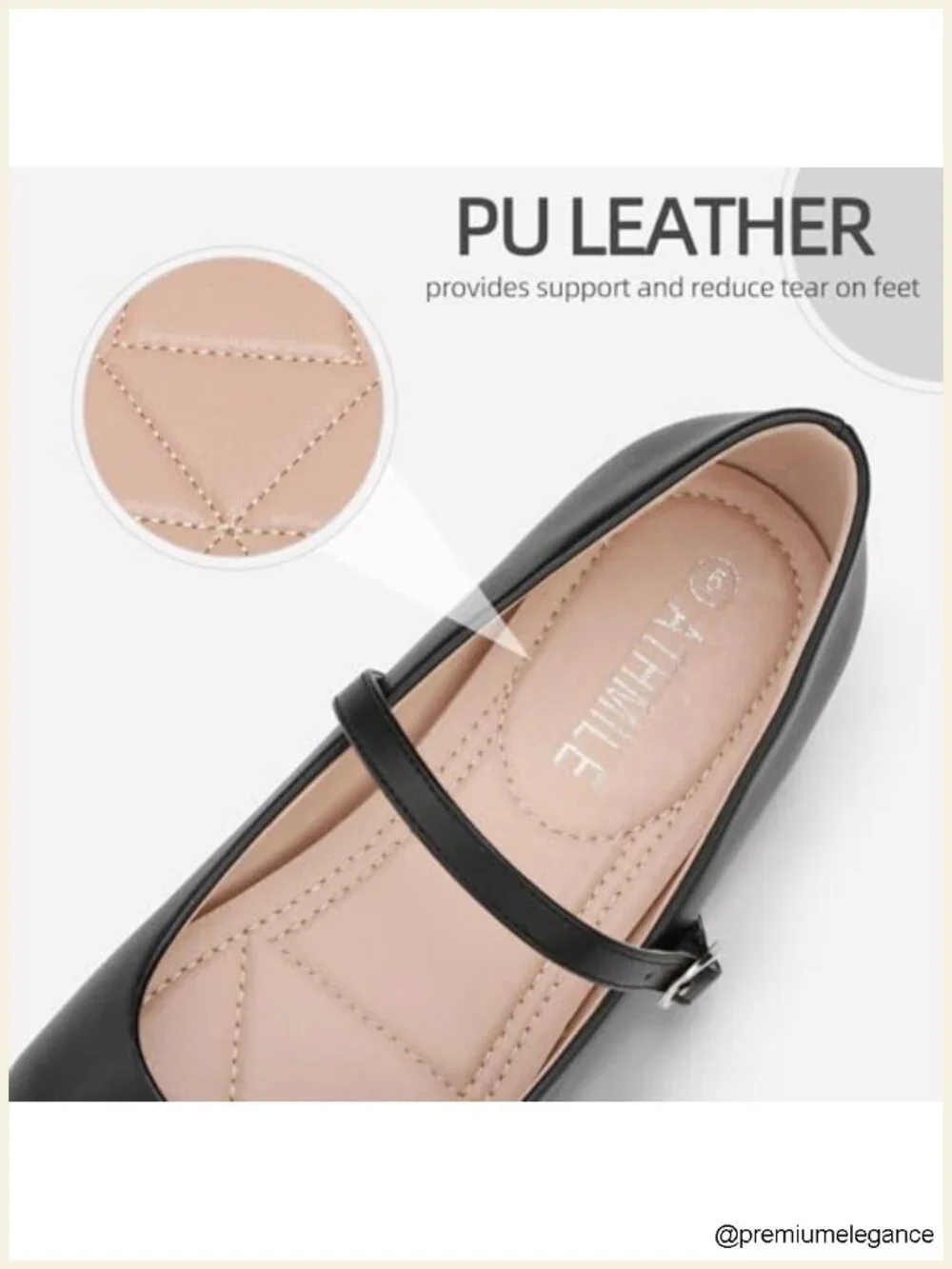 Mary Jane Flats Slip On Comfortable Dressy Adjustable Buckle Memory Foam Work
